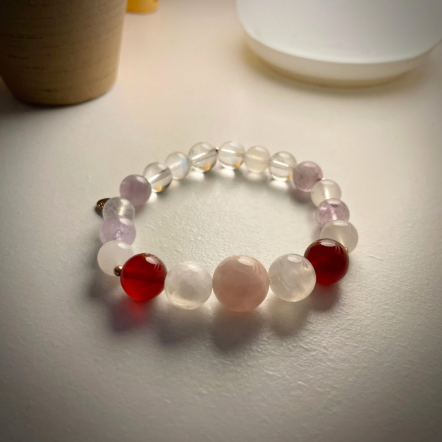 薰衣草粉晶療癒許願手鍊