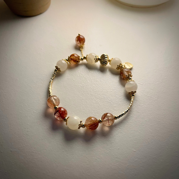 緋紅時光/彩髮晶月光許願手鍊