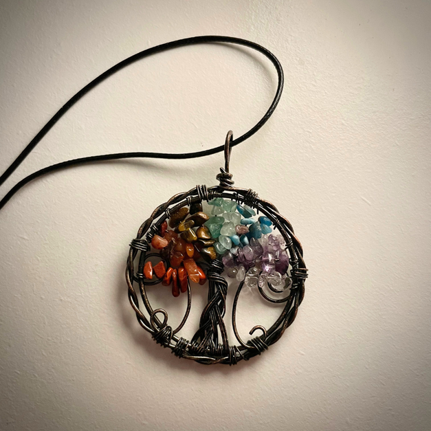 復古銅七脈輪生命樹吊飾/舒眠/能量開啟/開運招財