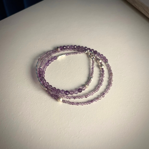 紫水晶三環許願手鍊