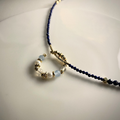 藍月光珍珠戒環/青金石項鍊