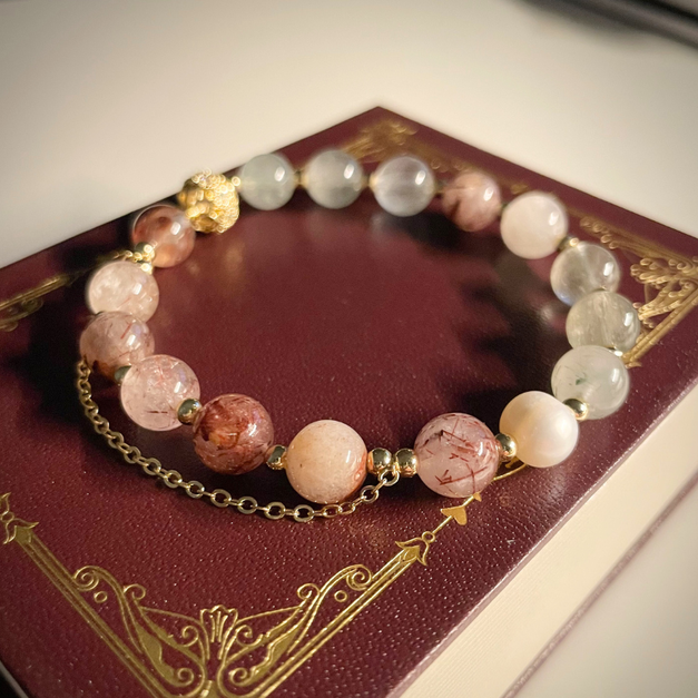 神諭的祝福/珍珠彩髮晶全效許願手鍊【限量贈魔導書禮盒】