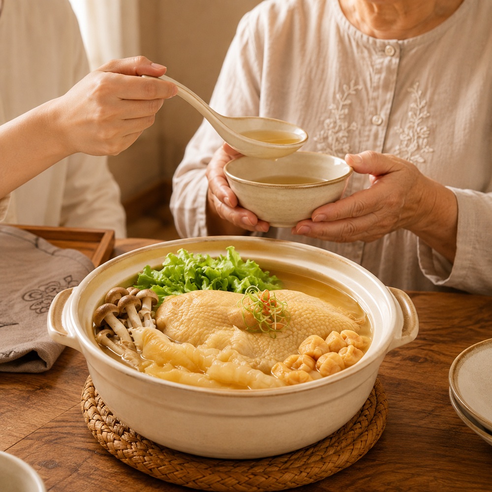 黃金花膠干貝雞暖心共享情境
