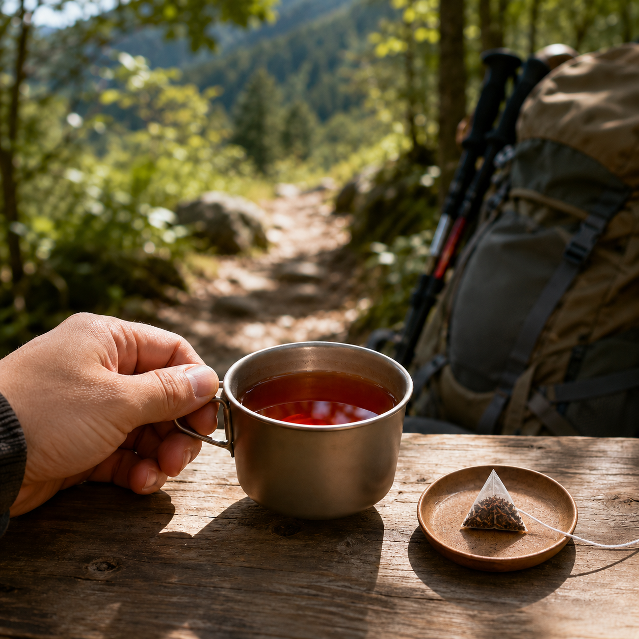 宜紅茶露營沖泡情境