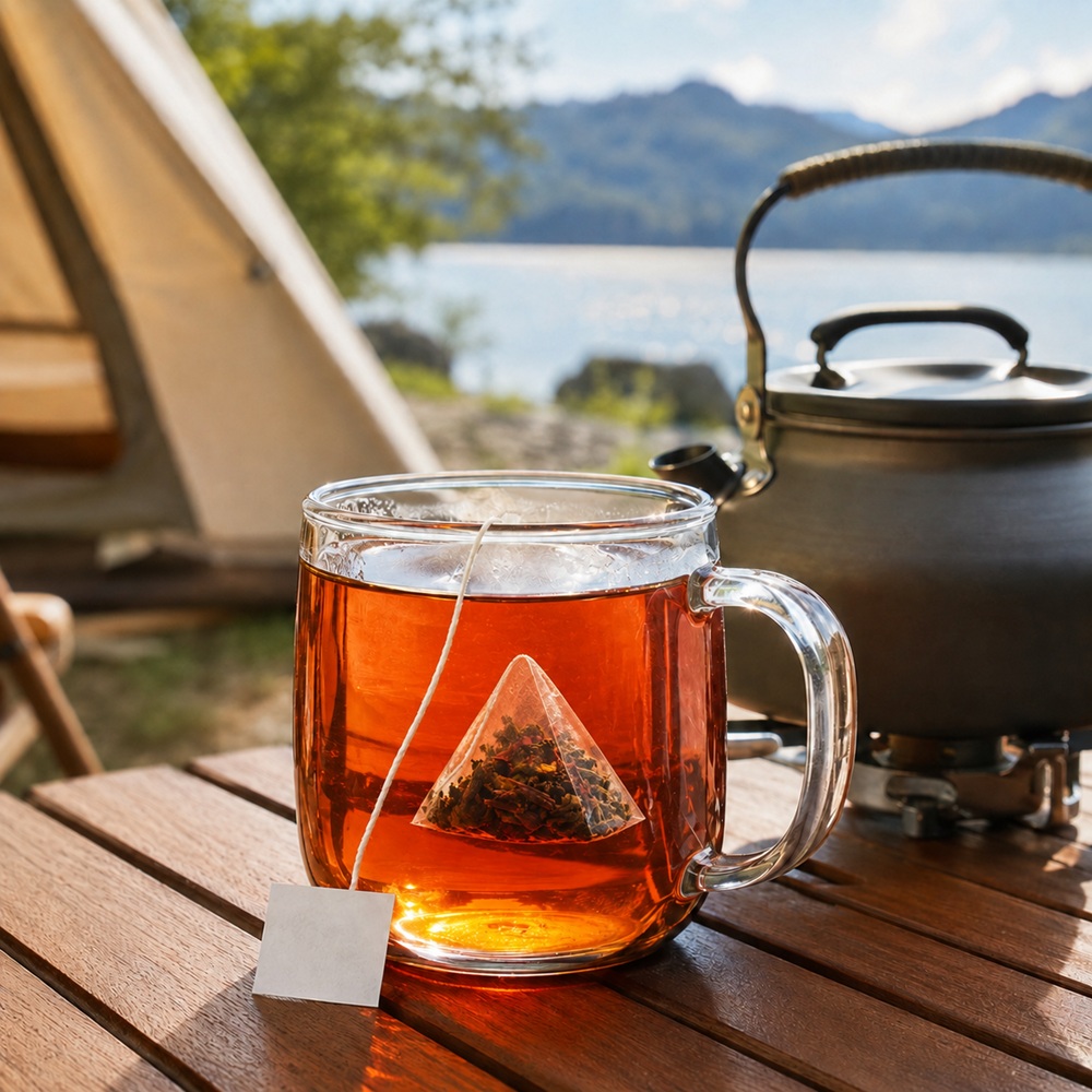 宜紅茶登山飲用情境
