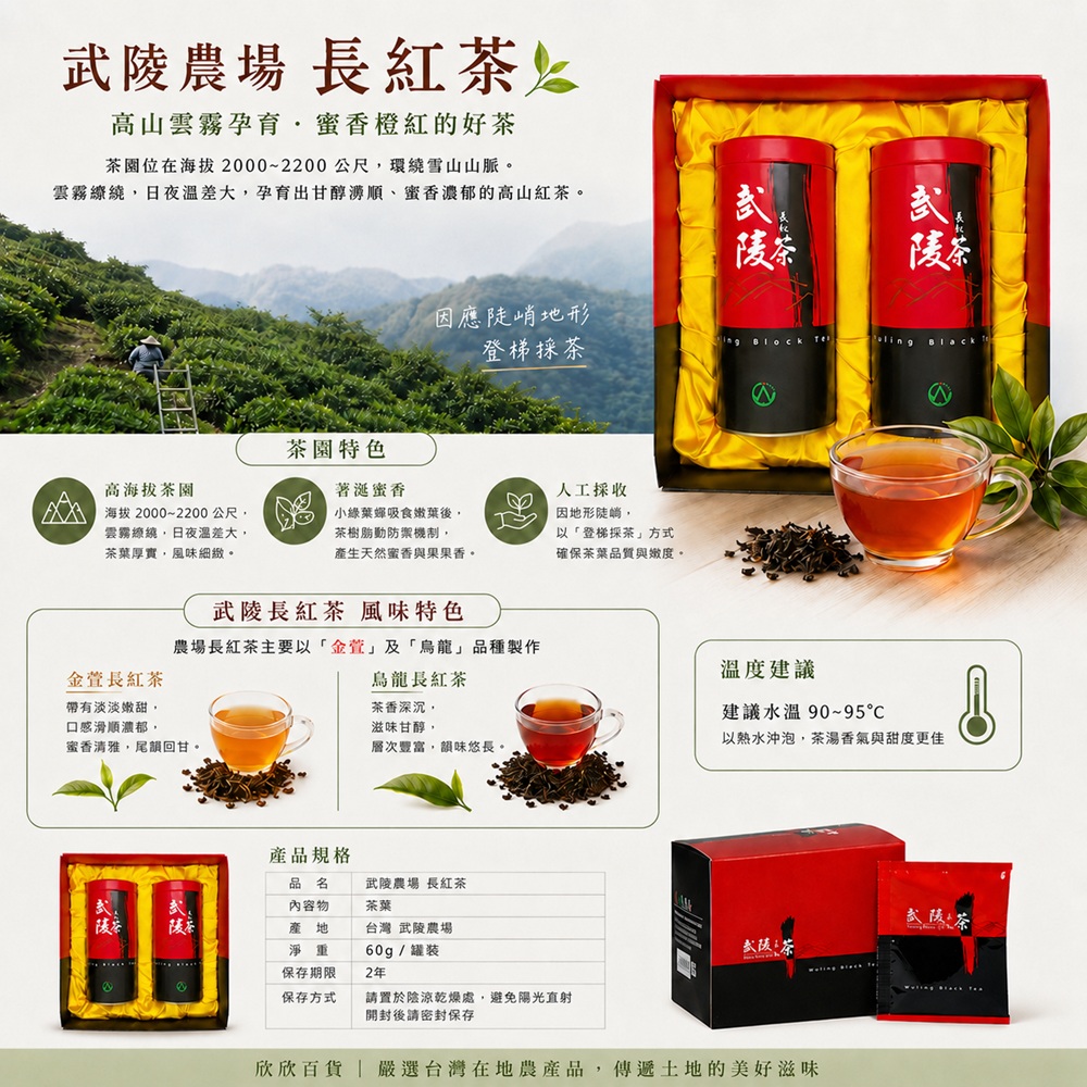武陵農場長紅茶罐裝特色及簡介