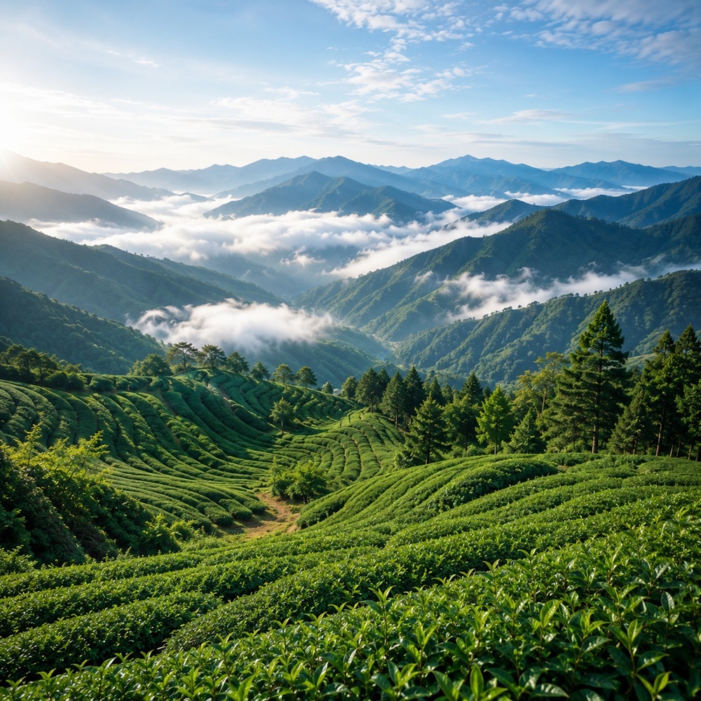 武陵農場高山茶園情境圖