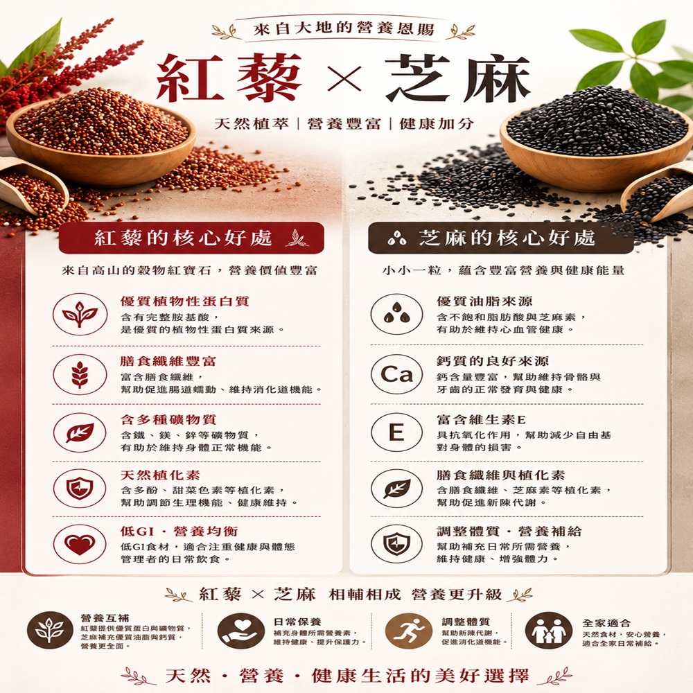 紅藜與芝麻的核心好處