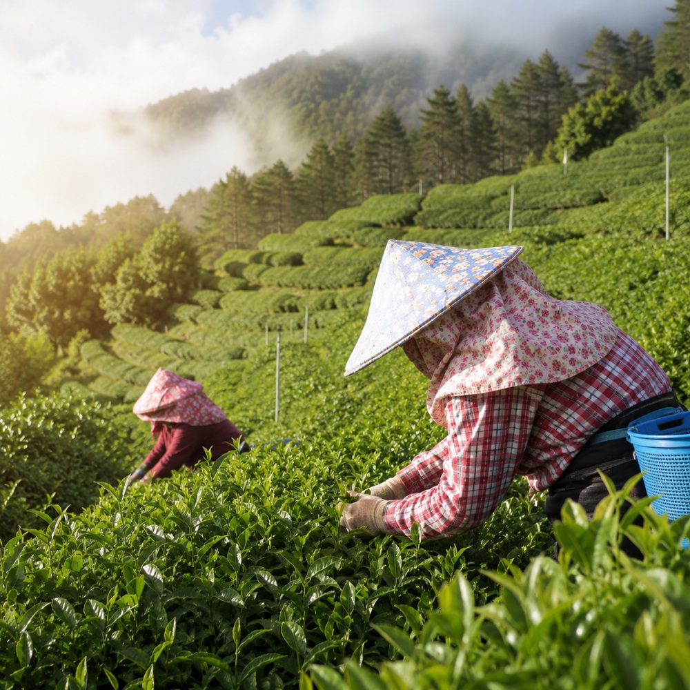 武陵茶園採茶情境示意圖