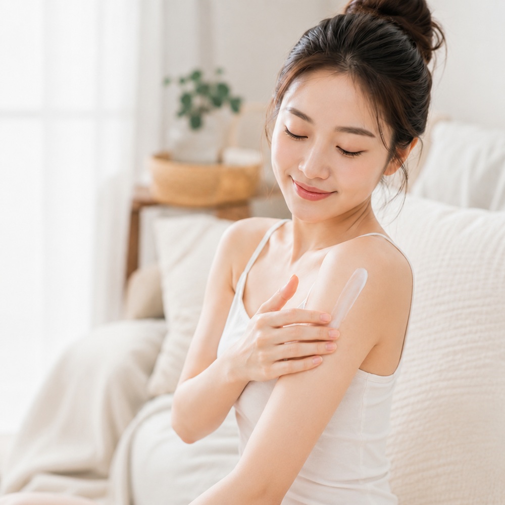清境農場綿羊保濕乳液使用情境圖