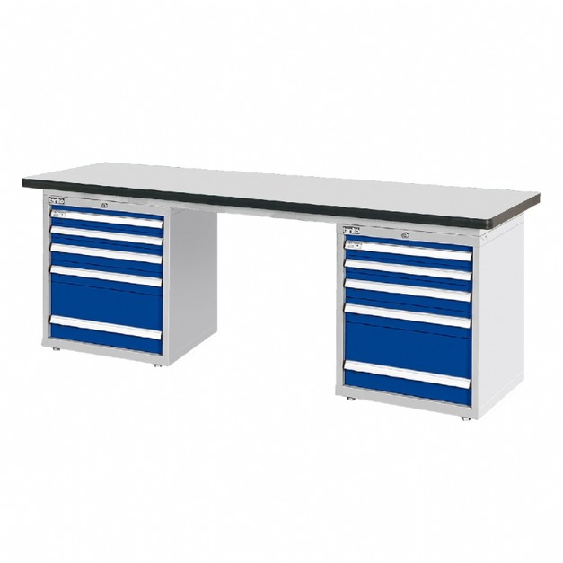 天鋼 WAD-77054F 寬2100mm 重量型耐磨工作桌 雙櫃型