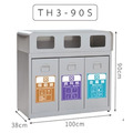 鐵金鋼 不銹鋼三分類回收桶 TH3-90S_1