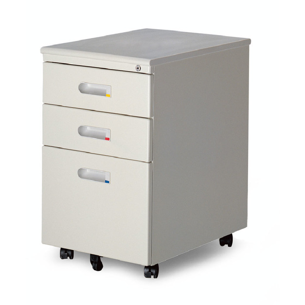 灰白三層活動櫃 (平面)  OA-436 0.5 高櫃(五輪)