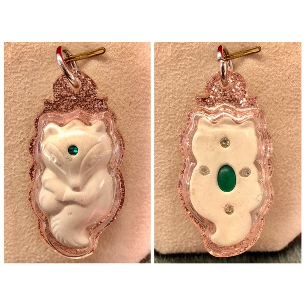 白色狐狸+粉色防水殼