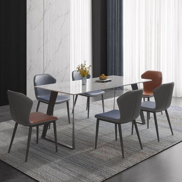 【哥斯圖系列】意式個性家用防撞圓角餐台時尚極簡亮光岩板餐桌