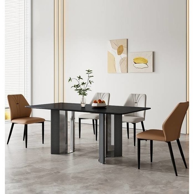 【摩登奢居系列】中古風長方形餐桌 時尚餐廳家用簡約餐桌