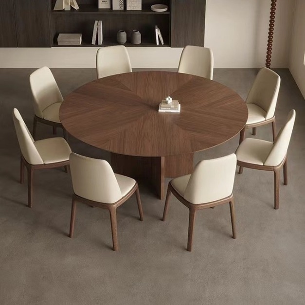 【雲貝蓓系列】中古風簡約無扶手八角椅實木靠背椅餐廳皮藝餐椅