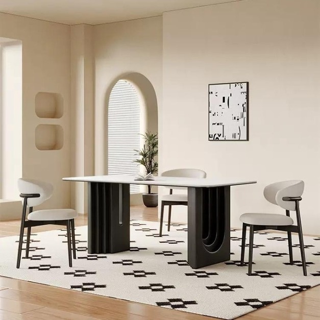 中古風系列 簡約舒適布藝軟包休閒椅家用餐廳靠背餐椅