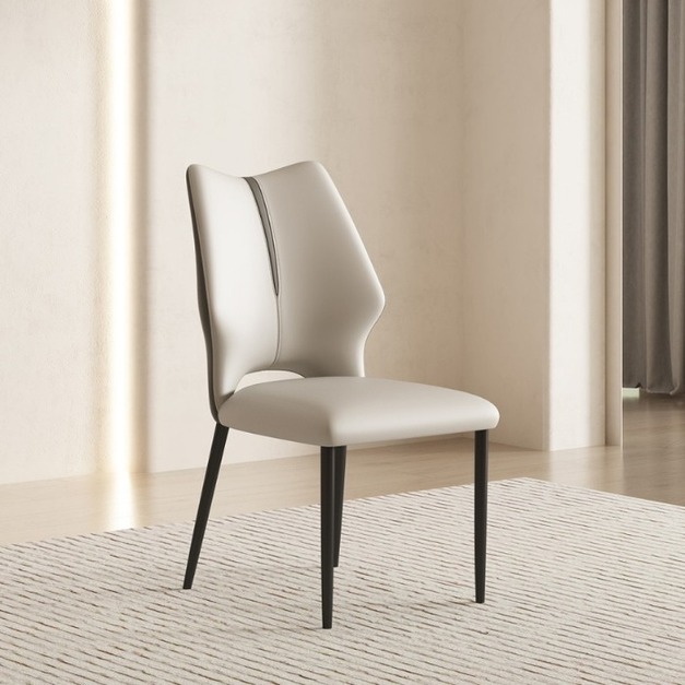 意式極簡西皮餐椅家用客廳飯桌靠背椅休閒創意網紅椅子