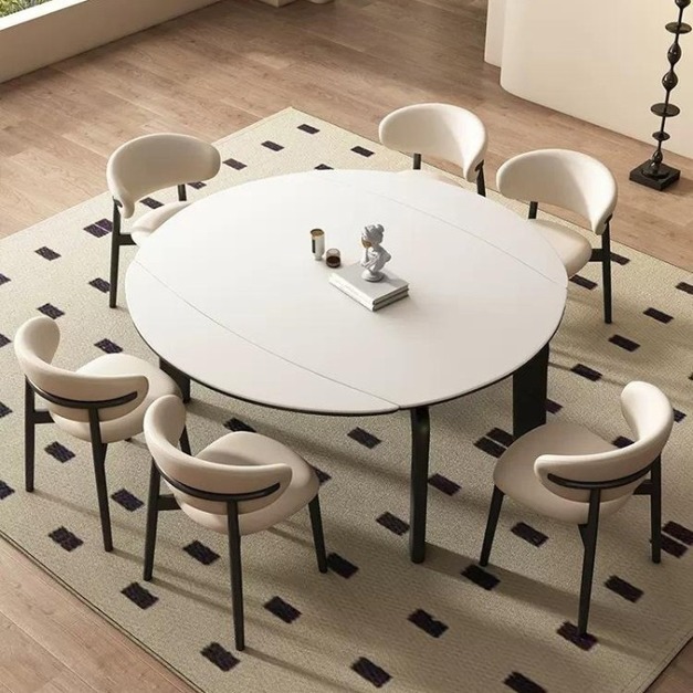 【摩登奢居系列】中古風系列 復古簡約皮藝軟包休閒椅餐廳無扶手靠背餐椅