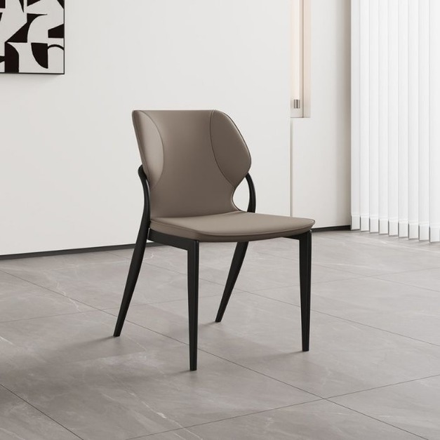 【摩登奢居系列】極簡風無扶手餐椅 簡約時尚餐廳貓抓皮軟包餐椅