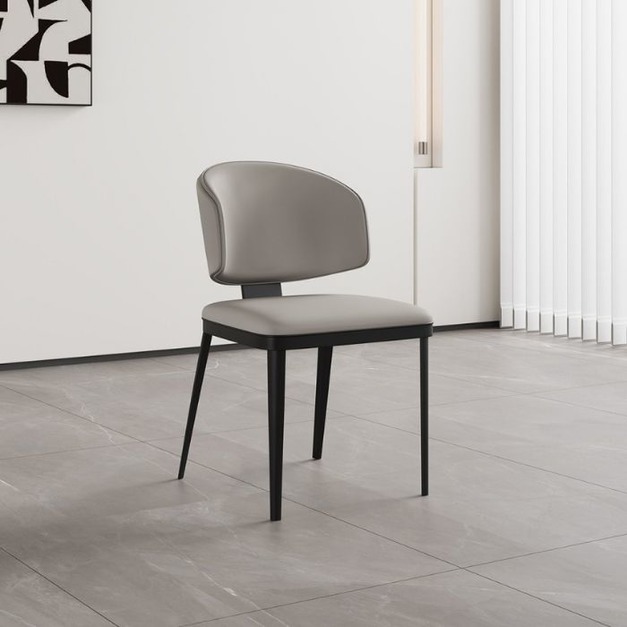 【摩登奢居系列】極簡風時尚無扶手餐椅簡約餐椅貓抓皮軟包餐椅