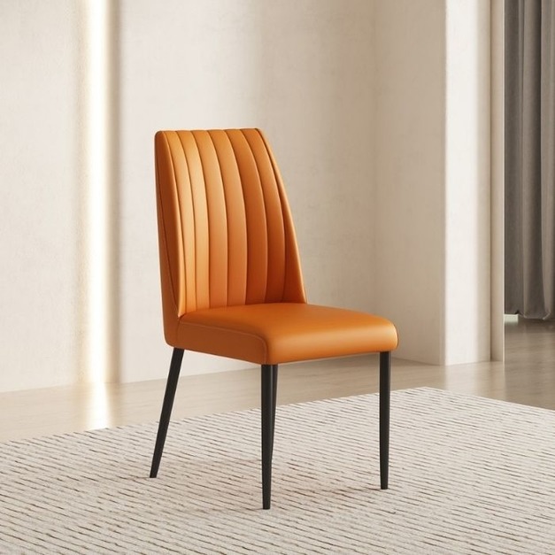 意式極簡西皮家用簡約餐廳精緻手工縫線設計凳子