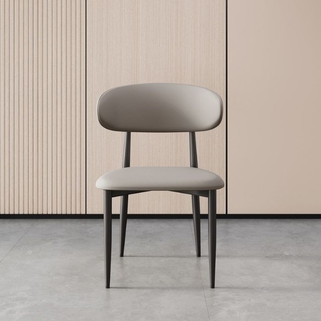 【摩登奢居系列】意式極簡家用餐廳貓抓皮軟包椅無扶手餐椅