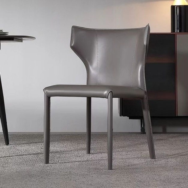 極簡風格 家用馬鞍皮餐椅舒適軟包餐椅