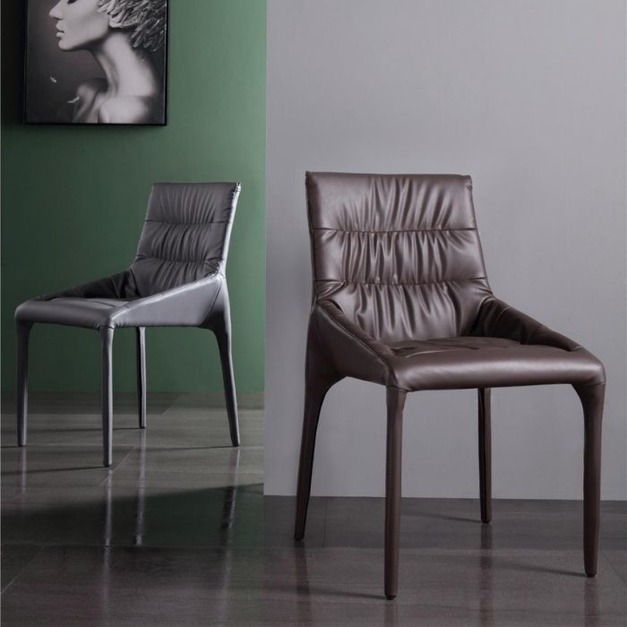 極簡簡約網紅靠背椅ins創意休閒餐廳咖啡廳椅子餐椅（咖色）