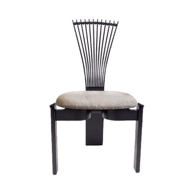 【減色系列】中古風系列羊羔絨單椅 家用軟包舒適餐廳白蠟木餐椅