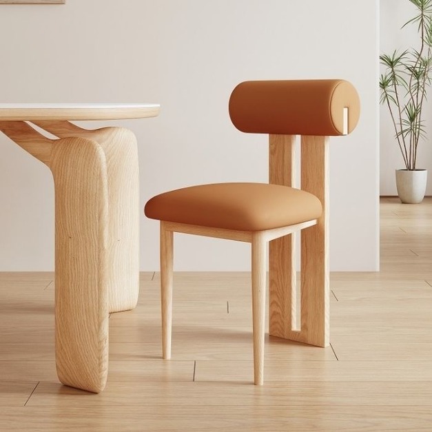 【賽茨傢俱系列】中古風系列 河馬椅家用簡約餐廳皮藝餐椅