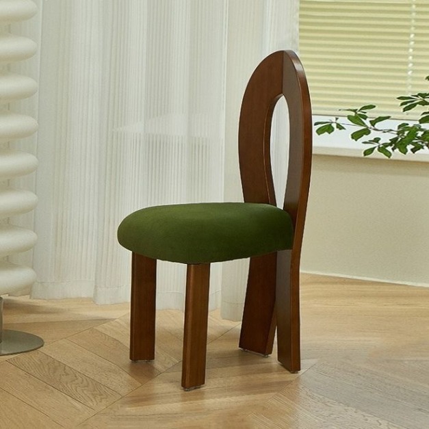 【賽茨傢俱系列】中古風系列 創意無扶手餐椅餐廳絨布軟包坐墊椅