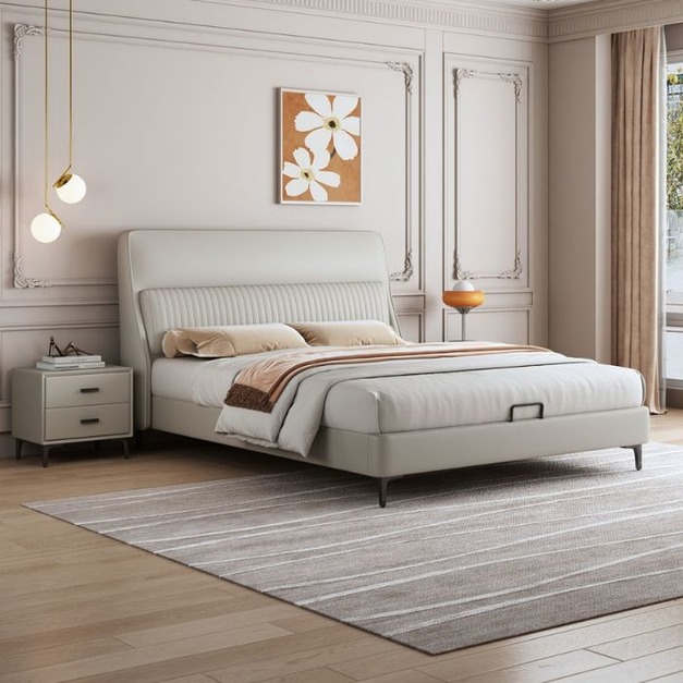 【萊典系列】 意式極簡風格 齊邊齊尾模擬皮床