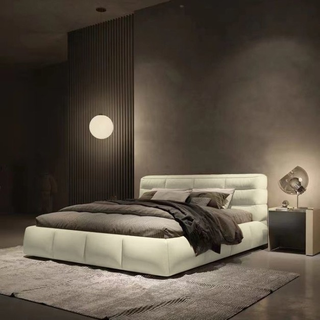 【NLOOK系列】極簡納帕真皮家用臥室軟床臥室雙人床簡約大床