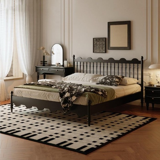 中古風系列 簡約雙人大床中古風主臥室大床