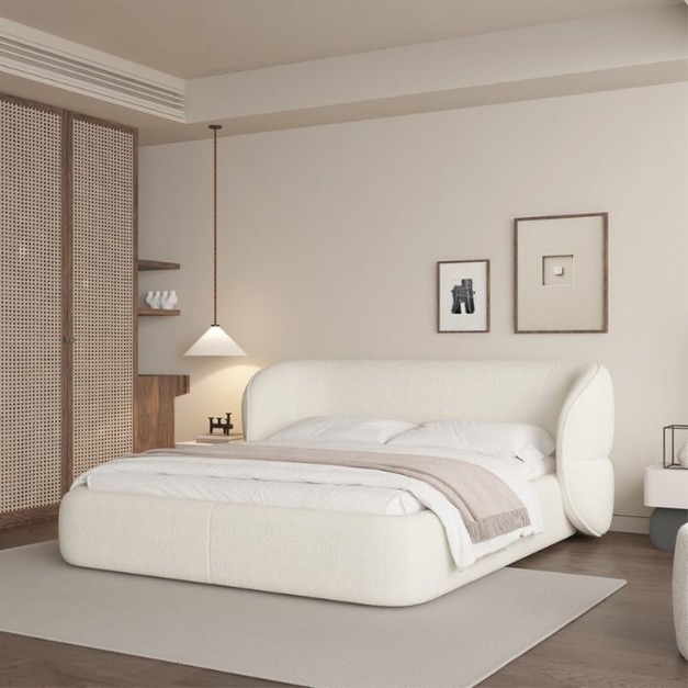 意式極簡輕奢床現代簡約主臥小戶型雙人蝴蝶床