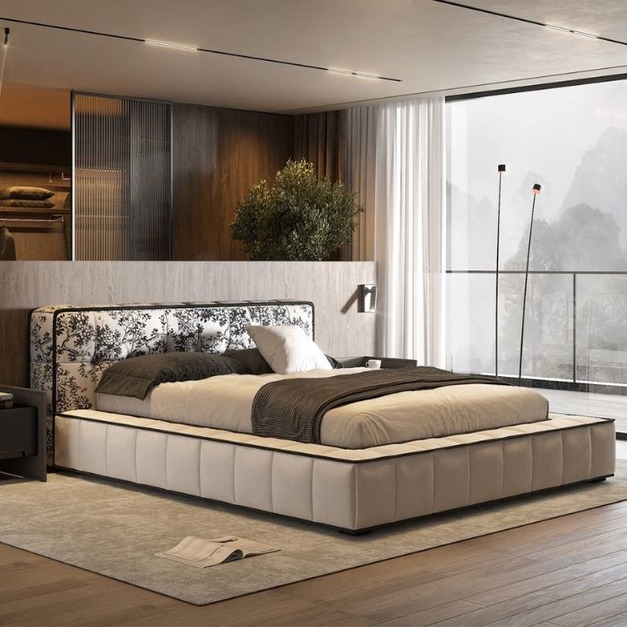 【幾閱家系列】 悅己系列意式極簡絨布雙人大床簡約舒適臥室床 #潘多拉床