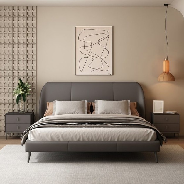 【萊典系列】風信子 意式極簡皮藝模擬皮大床