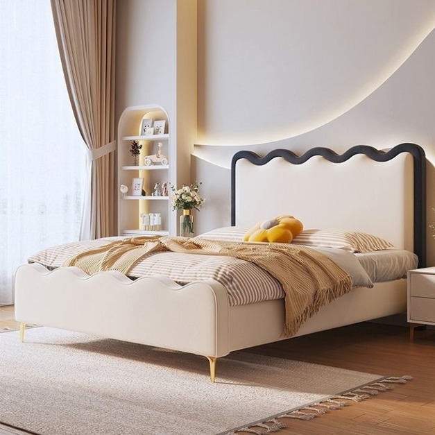 【唯綺系列】蘇菲系列 輕奢科技布波浪床意式簡約雙人床