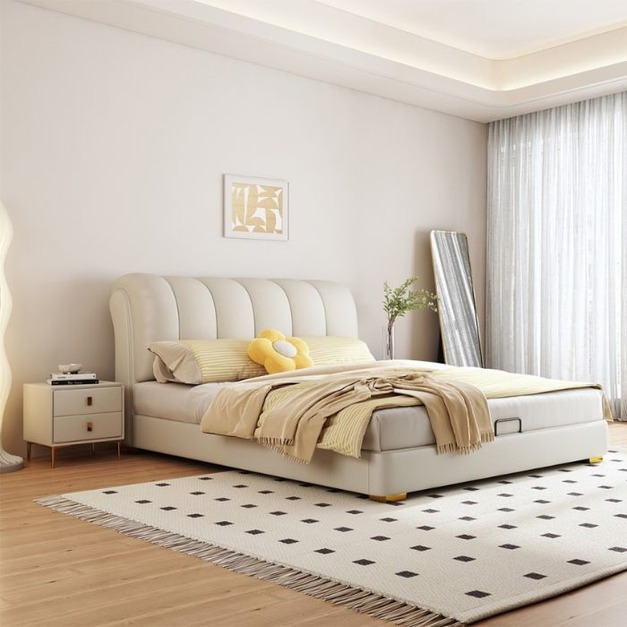 【萊典系列】臥室時尚舒適貓抓皮軟包輕奢雙人床