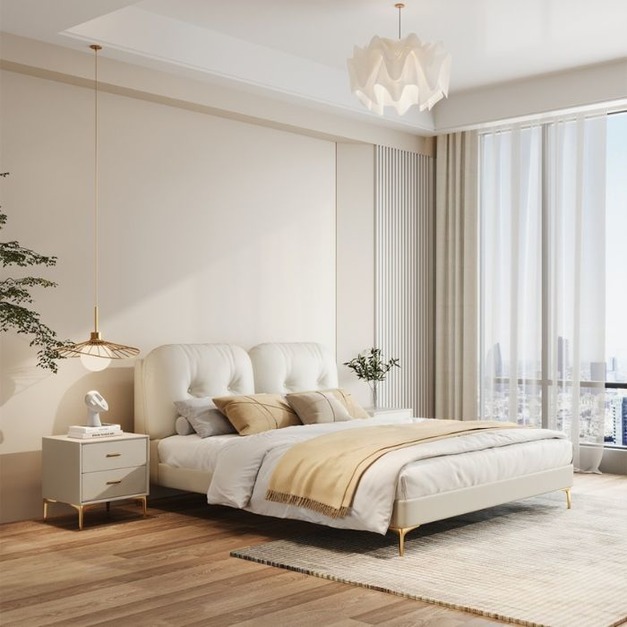 【心愛之家系列】 80系列 臥室環保有機矽皮 輕奢雙人床