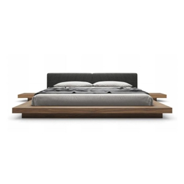 意式極簡胡桃實木簡約現代單雙人床北歐主臥室