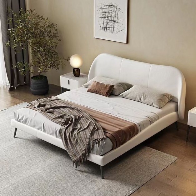 【雲貝蓓系列】風信子床 簡約臥室家用納帕真皮軟包雙人床