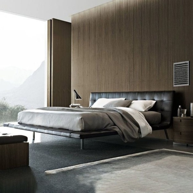 【NLOOK系列】設計師款-昂達床 意式寬邊時尚頭層小黃牛皮雙人床