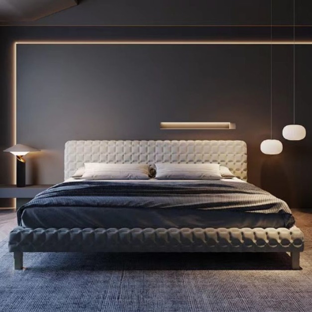 意式極簡雙人婚床主臥軟床時尚簡約軟床