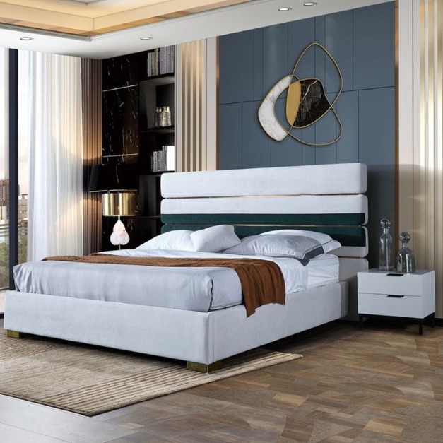 【NLOOK系列】意式輕奢家用磨砂布大床主臥創意ins風雙人軟床