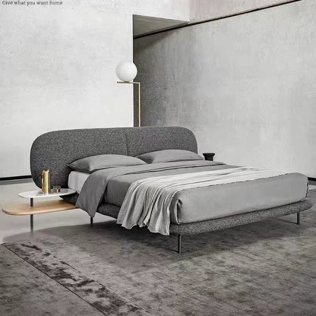 【NLOOK系列】設計師款-NEYO尼歐床 意式極簡風格布藝棉麻臥室雙人婚床