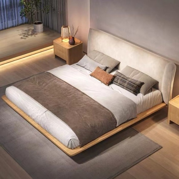 【NLOOK系列】北歐日式簡約雙人布藝磨砂布臥室榻榻米網紅床