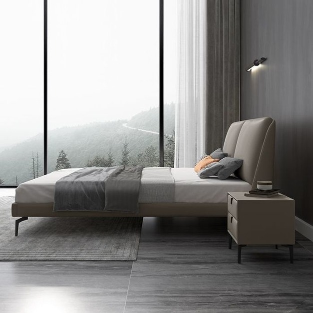 【雲貝蓓系列】雲易系列 意式高檔模擬皮雙人床臥室白鵝羽絨軟床